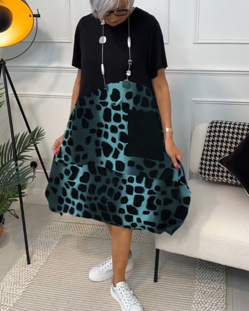 Marnie | Contrast Print Midi Dress