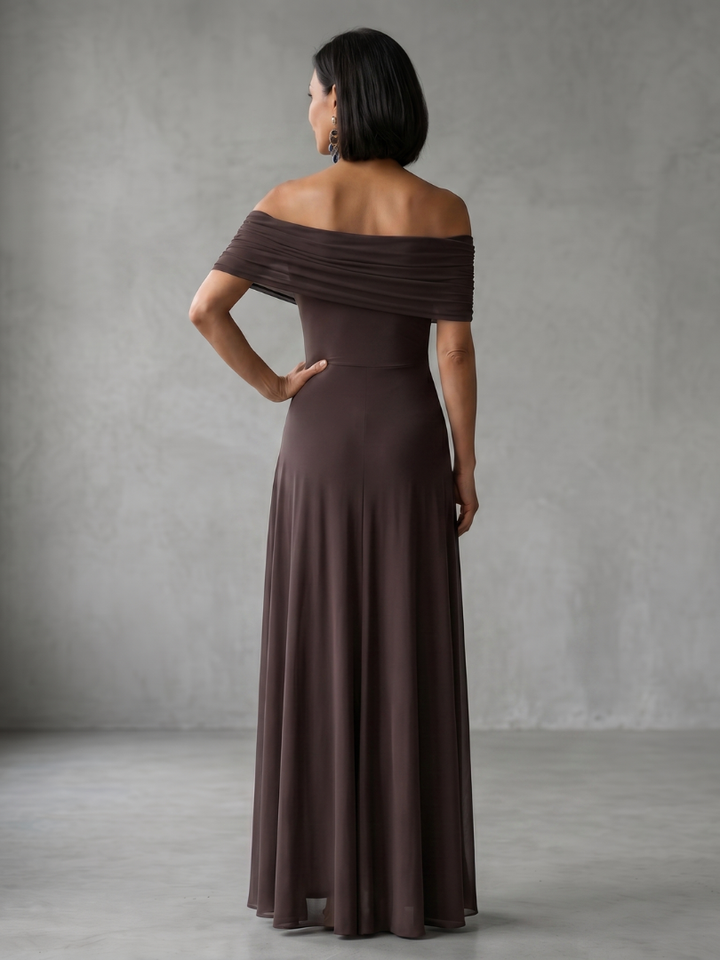 Brenna | Off-Shoulder Draped Evening Dress