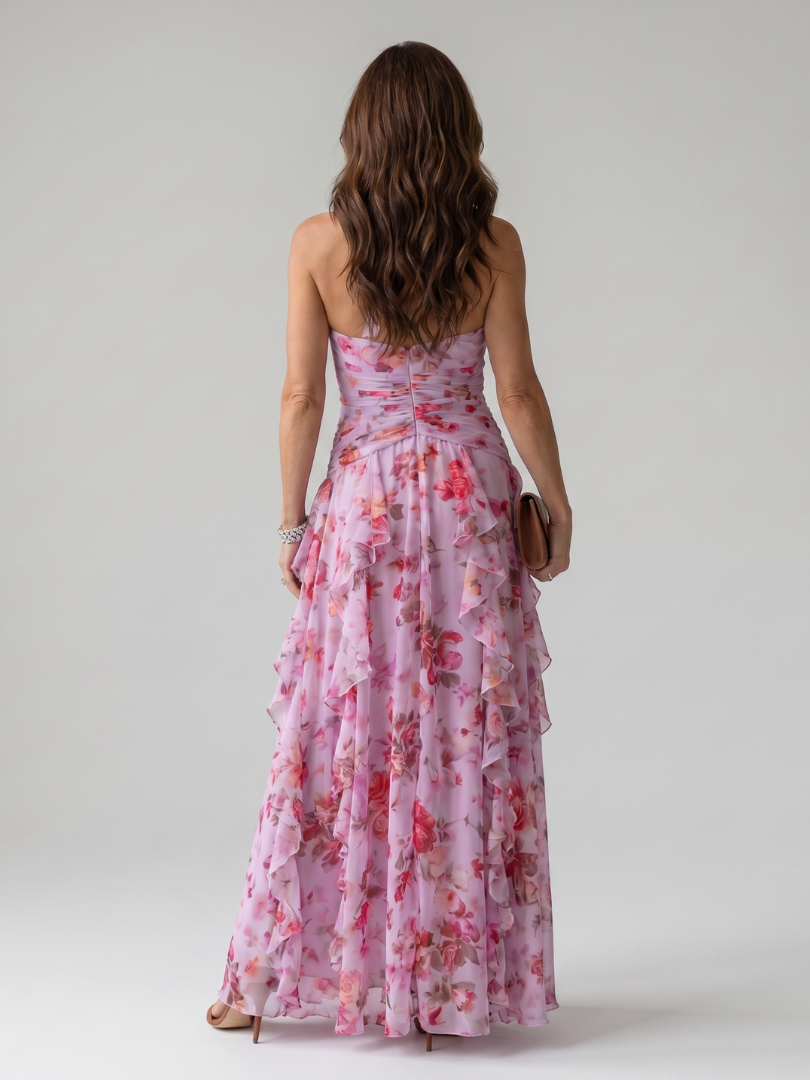 Sage | Halter Neck Floral Maxi Dress