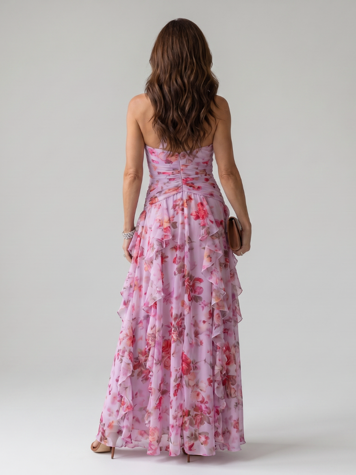 Sage | Halter Neck Floral Maxi Dress