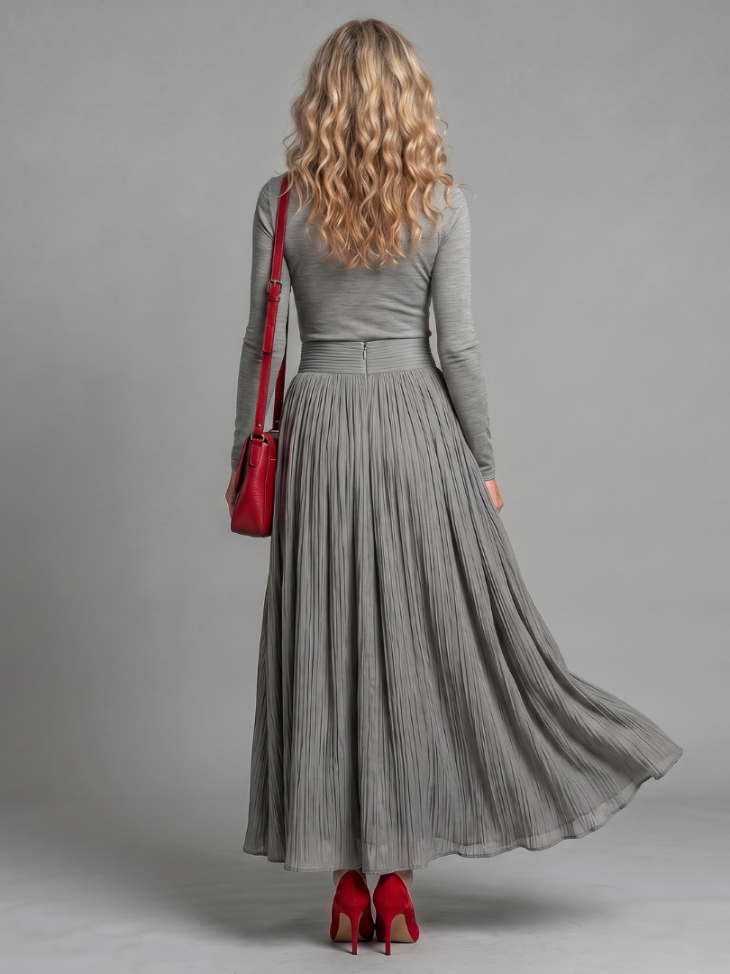 Edith | Flowing Turtleneck Midi Dress