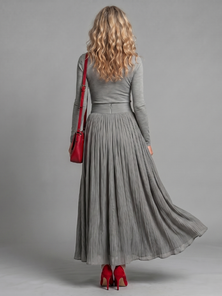 Edith | Flowing Turtleneck Midi Dress