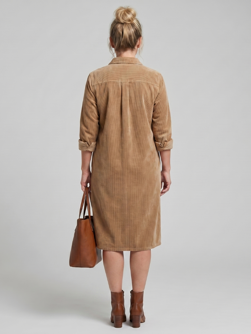 Annabel | Buttoned Ribbed Midi Dress