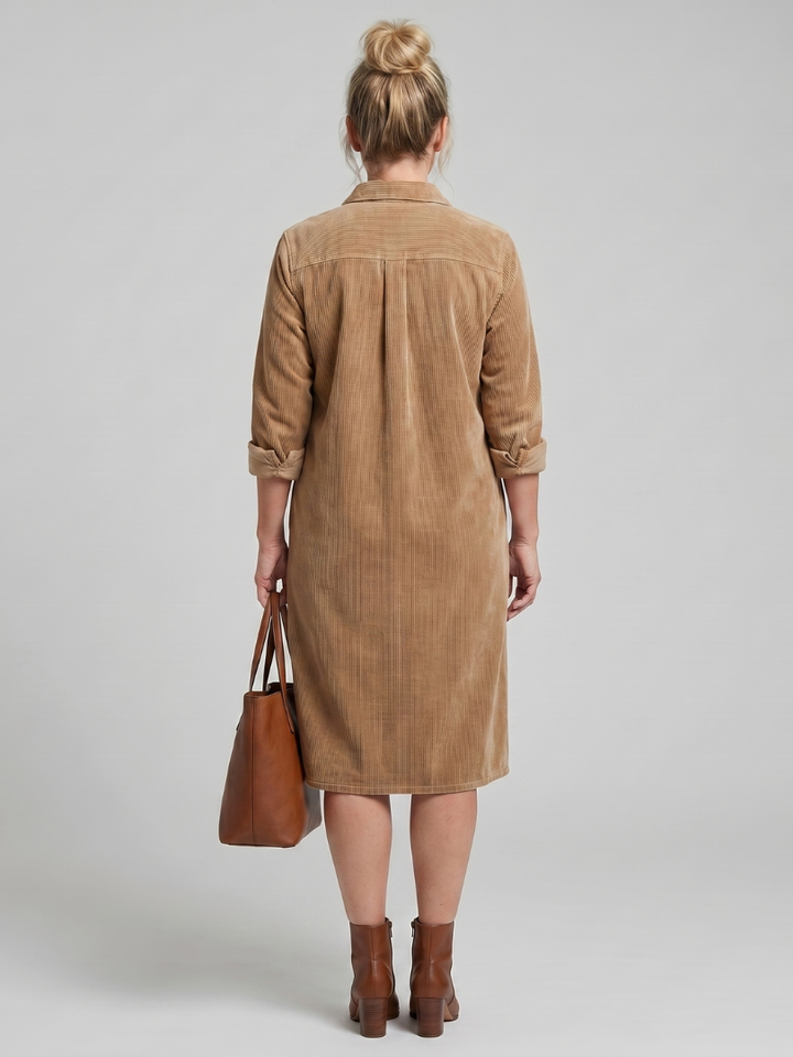 Annabel | Buttoned Ribbed Midi Dress