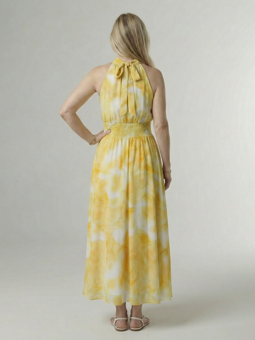 Winifred | Gathered Halter Midi Dress