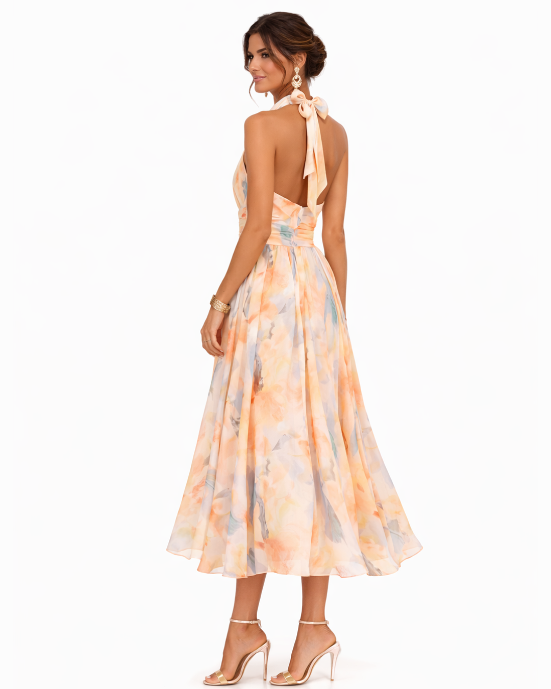 AURORA™ | WATERCOLOR HALTER MAXI DRESS