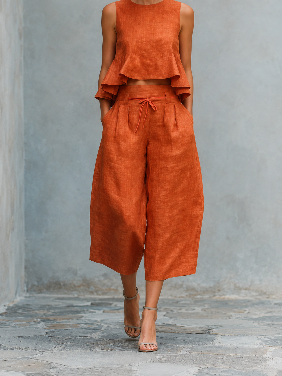 Freya Women's Two-Piece Set with Ruffled Hem