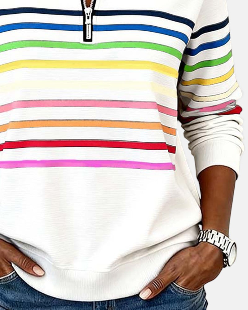 Vienna - Striped Half-Zip Pullover