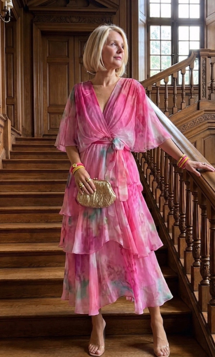Cara | Tiered Flutter-Sleeve Dress