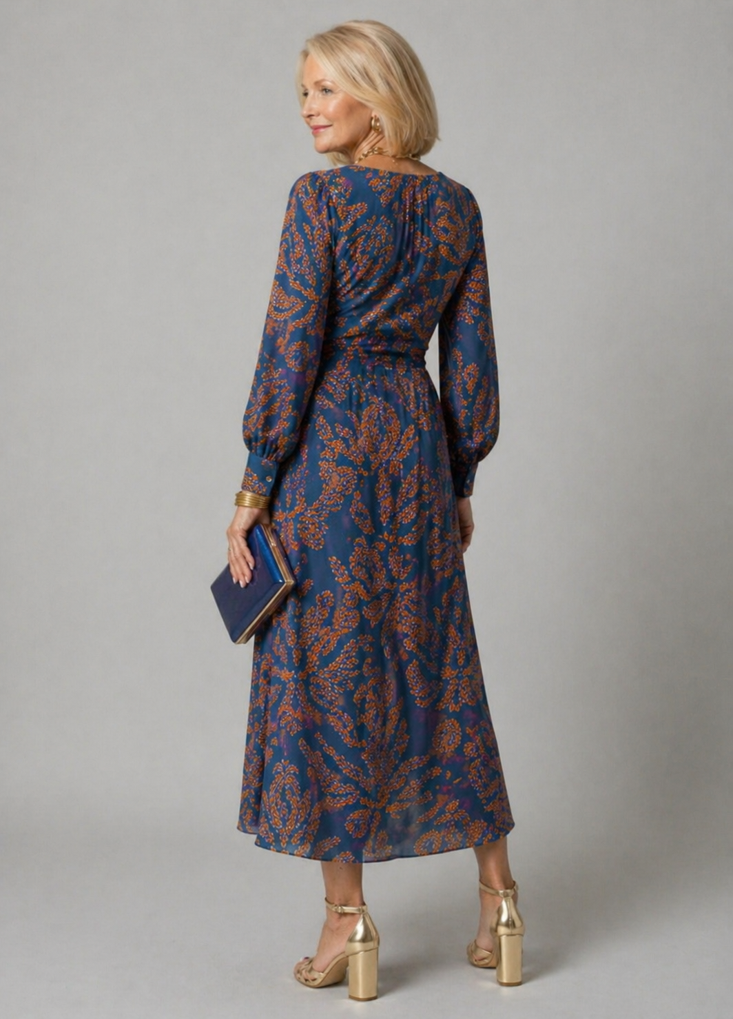 Bridget | Twist-Front Floral Midi Dress