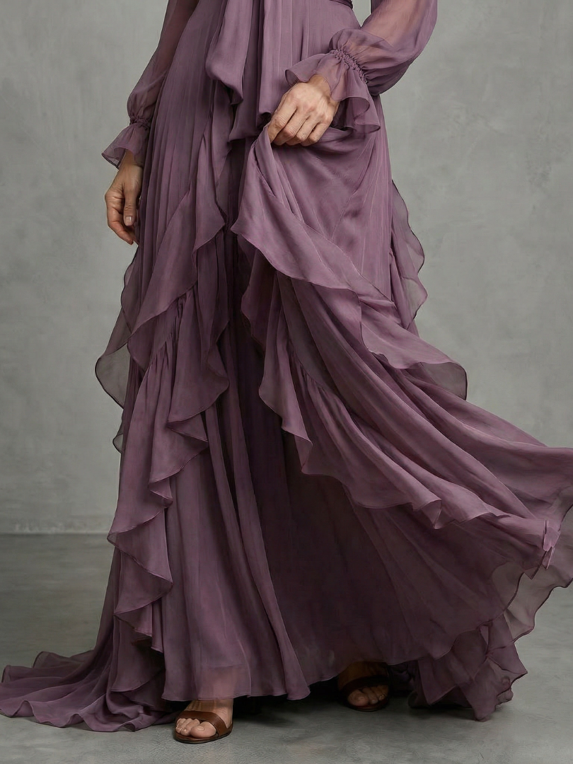 Kathleen | Tie-Neck Tiered Maxi Dress