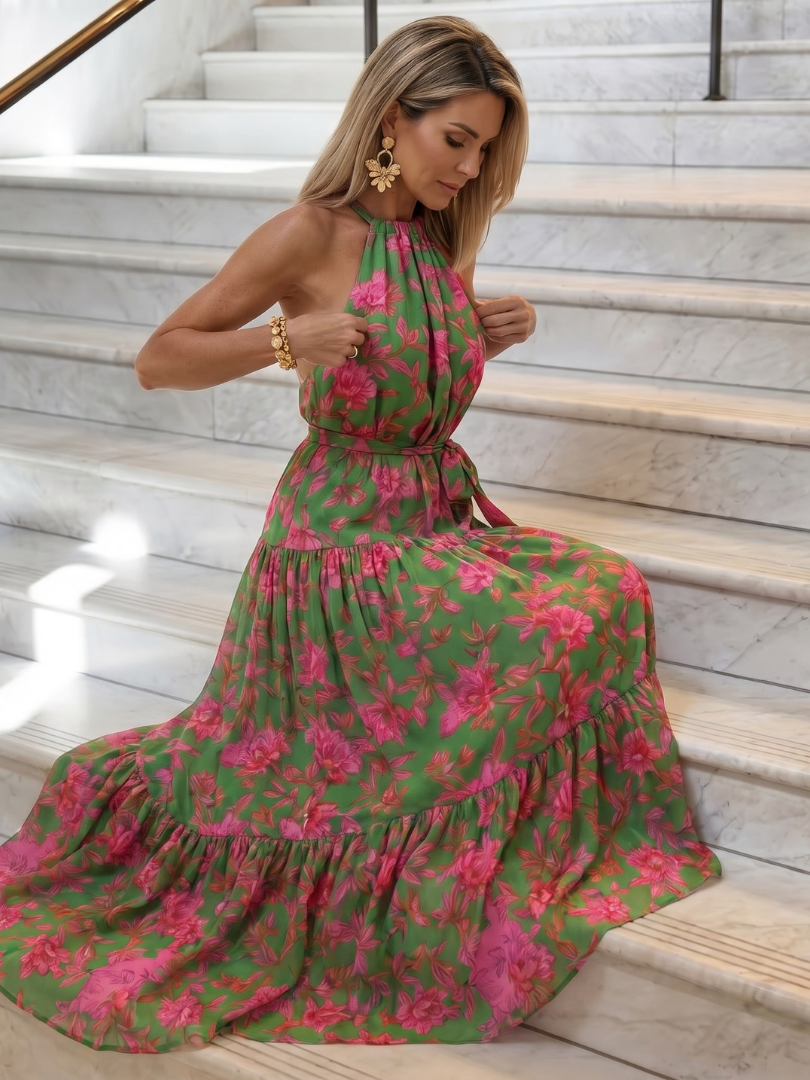 Arabella | Draped Halter Maxi Dress