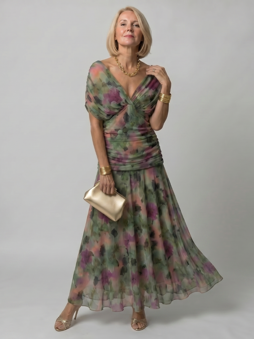 Cassia | Off-Shoulder Flowing Evening Dress