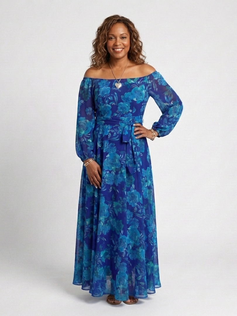 Pauline | Off-Shoulder Floral Maxi Dress