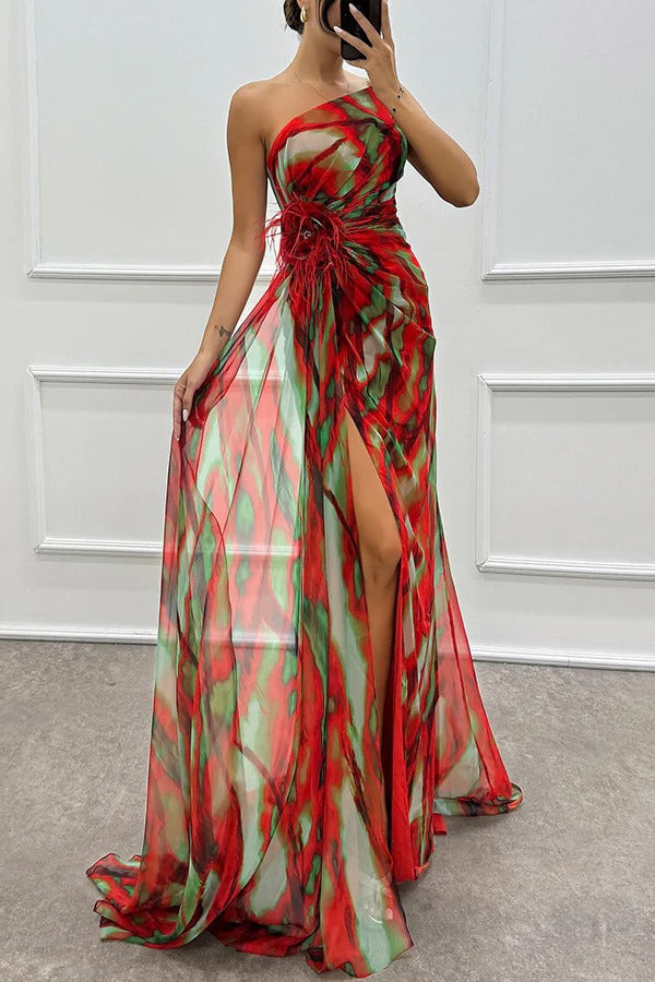 Celia | One-Shoulder Draped Evening Gown