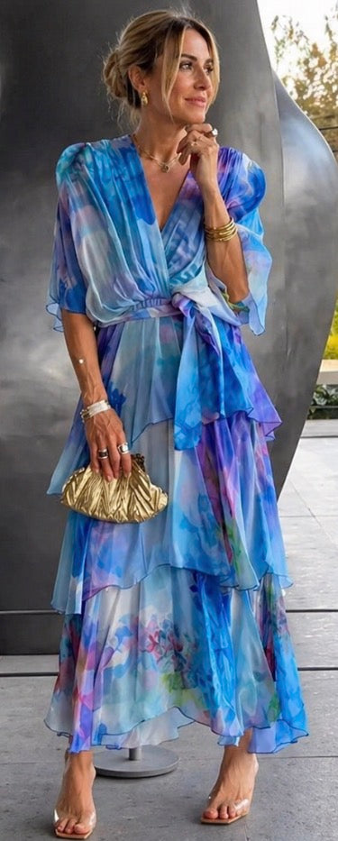 Cara | Tiered Flutter-Sleeve Dress