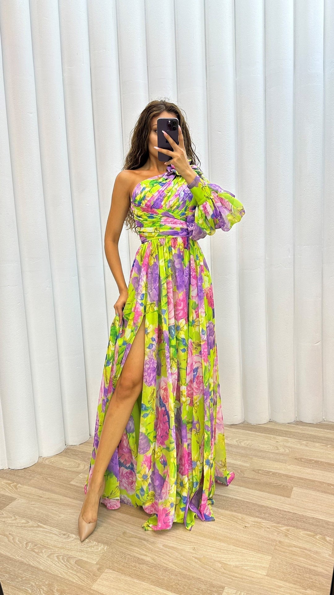 Selah | Floral One-Shoulder Maxi Dress