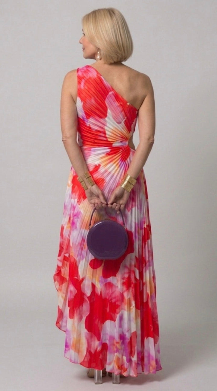 Valentina | Pleated One-Shoulder Maxi Dress