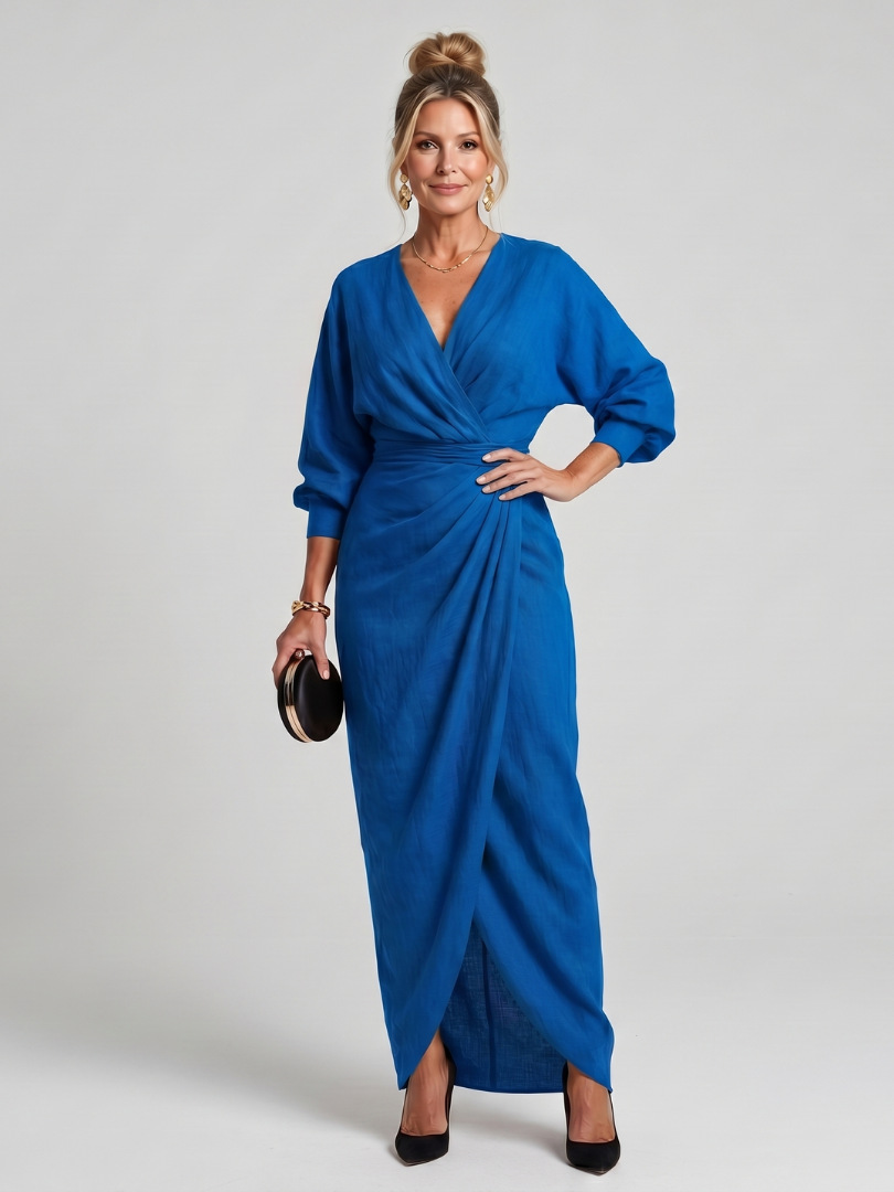 Beverly | Draped Wrap Midi Dress