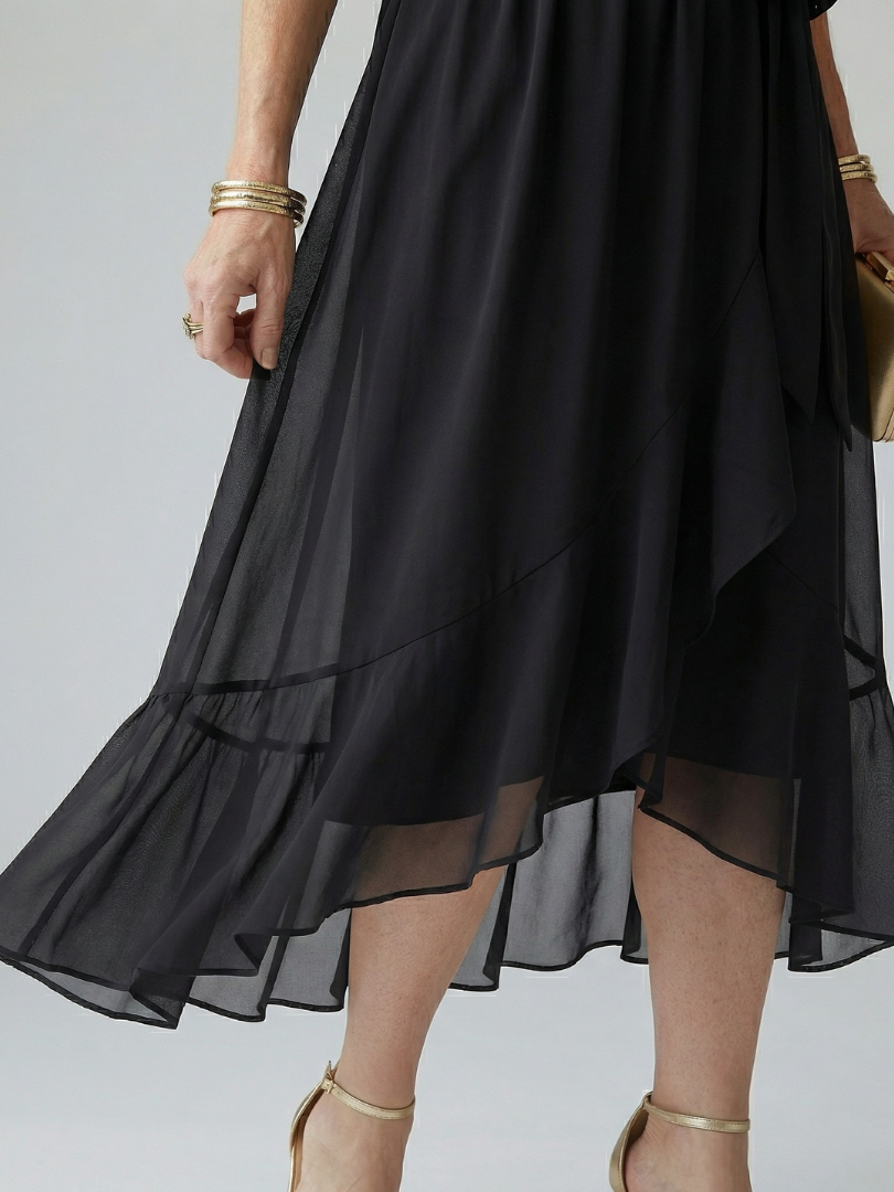 Wilhelmina | Flowing Wrap Midi Dress