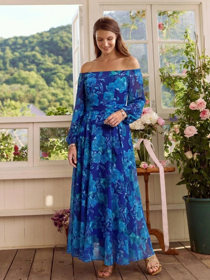 Pauline | Off-Shoulder Floral Maxi Dress