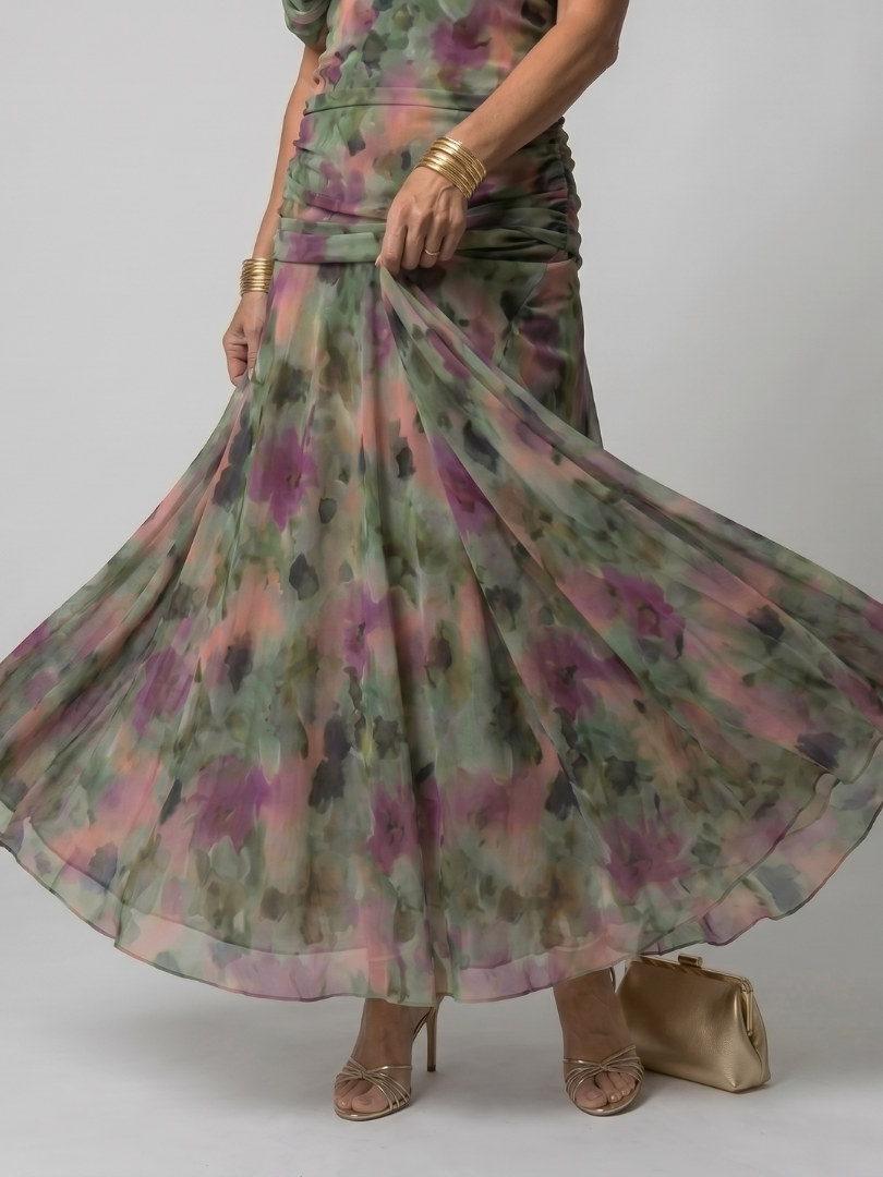 Cassia | Off-Shoulder Flowing Evening Dress