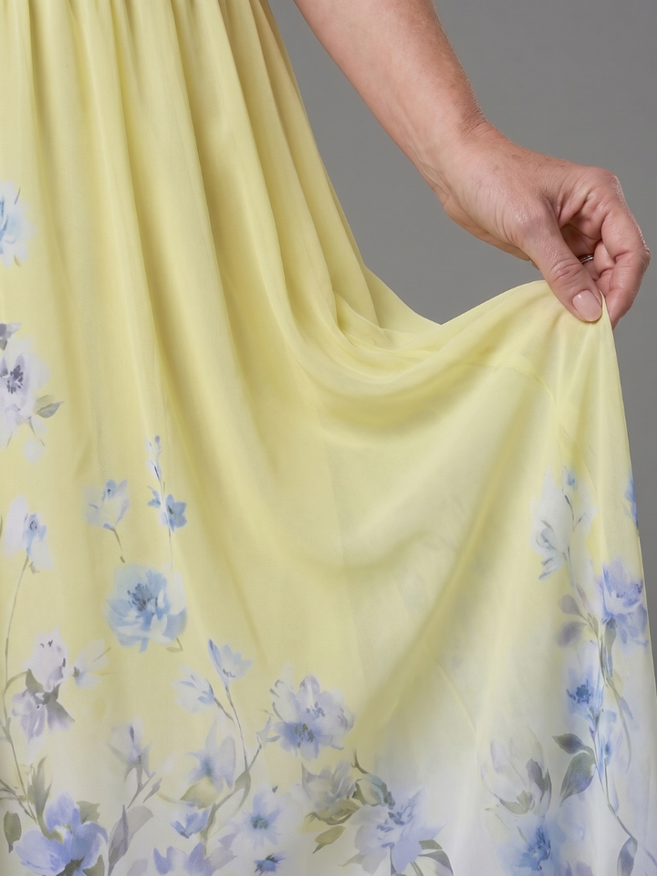 Bethany | Sleeveless Floral Hem Maxi Dress