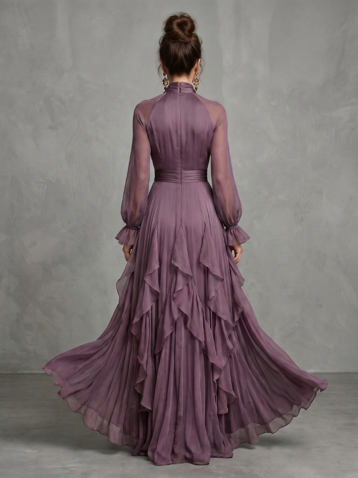 Kathleen | Tie-Neck Tiered Maxi Dress