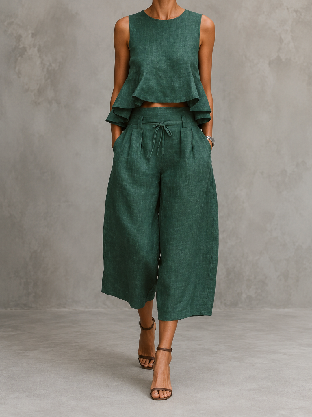 Freya Women's Two-Piece Set with Ruffled Hem