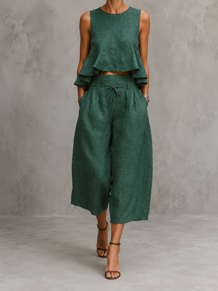 Freya Women's Two-Piece Set with Ruffled Hem