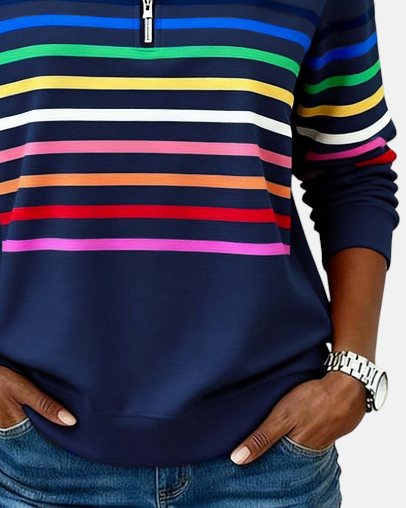 Vienna - Striped Half-Zip Pullover