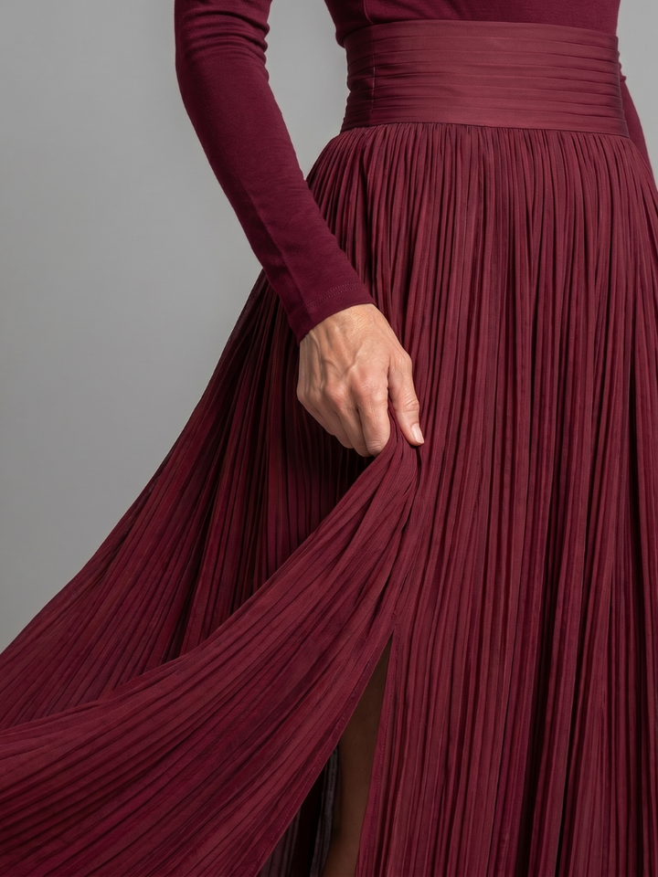 Edith | Flowing Turtleneck Midi Dress