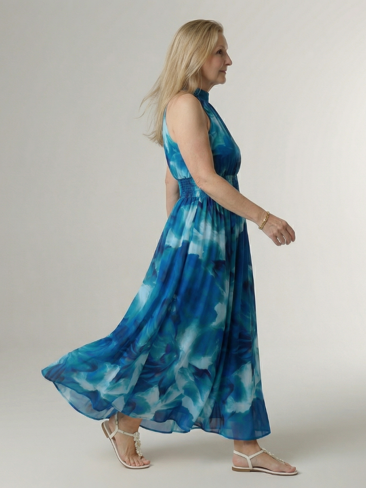Winifred | Gathered Halter Midi Dress