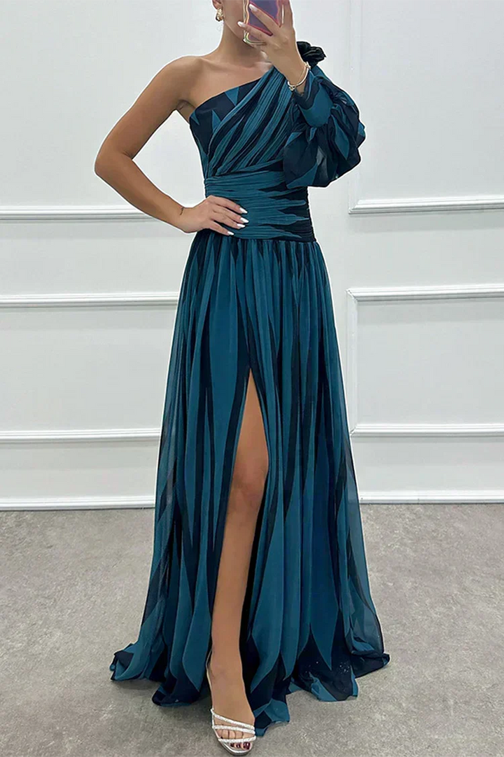 Delphinia | Elegant One-Shoulder Maxi Dress