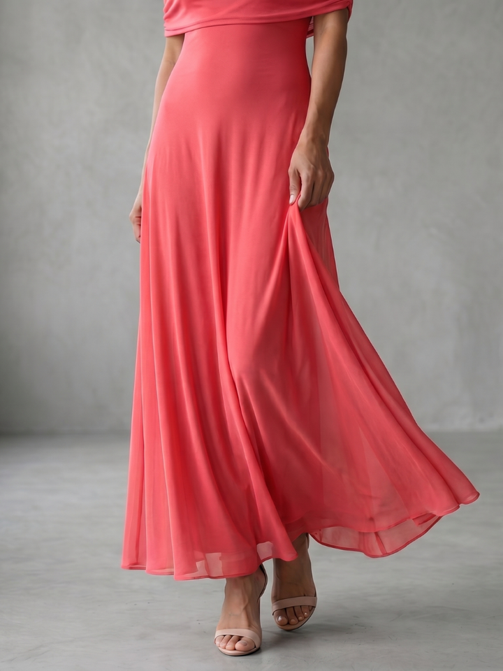 Brenna | Off-Shoulder Draped Evening Dress