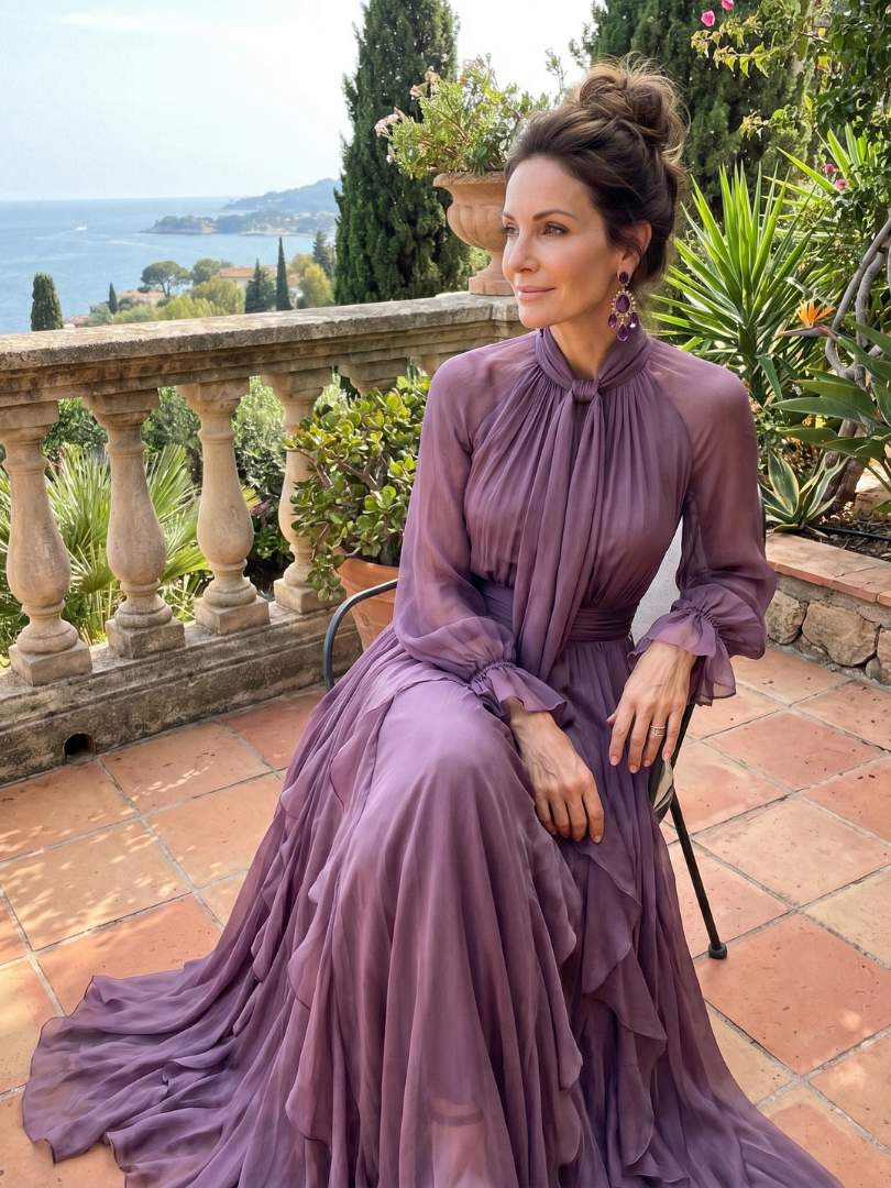 Kathleen | Tie-Neck Tiered Maxi Dress