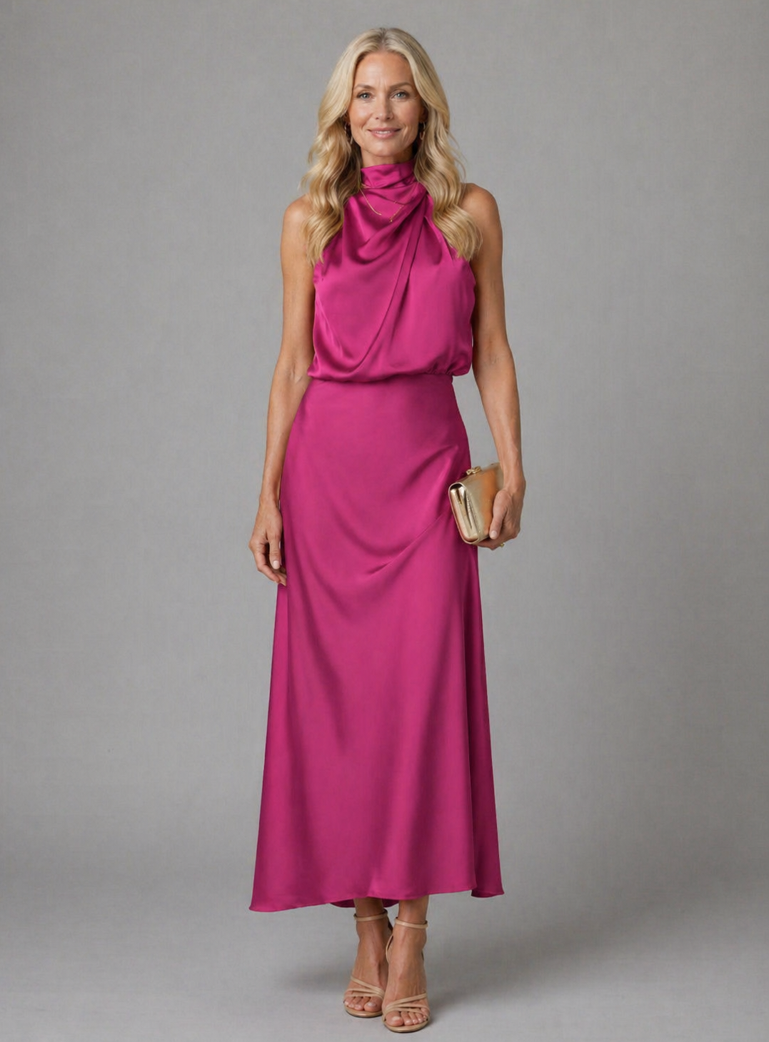 Amelia | Draped Halter Maxi Dress