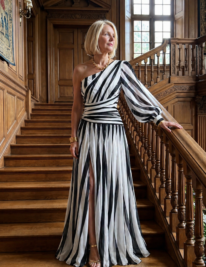 Delphinia | Elegant One-Shoulder Maxi Dress