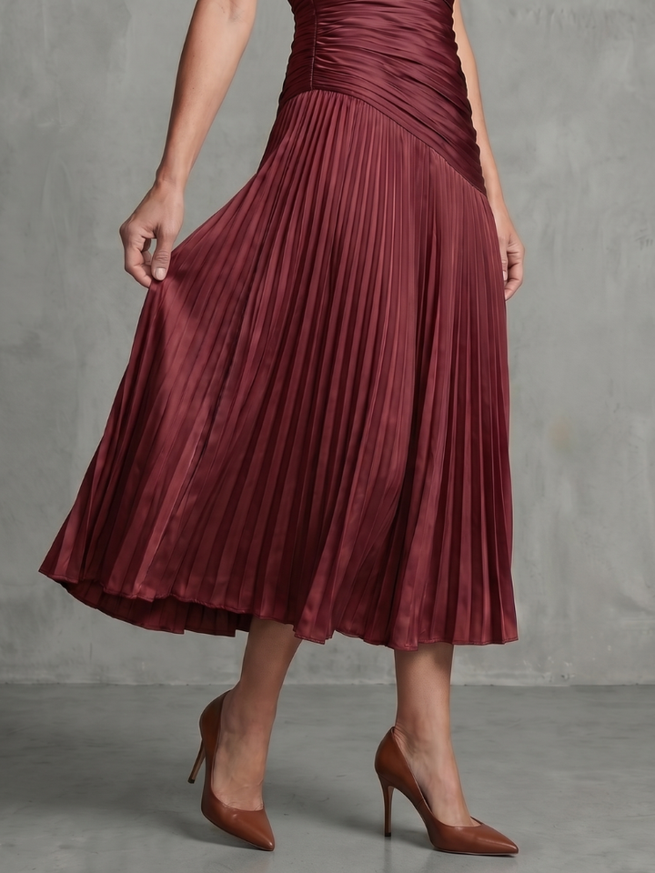Bianca | Pleated Waist Midi Dress
