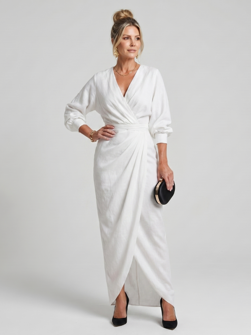 Beverly | Draped Wrap Midi Dress