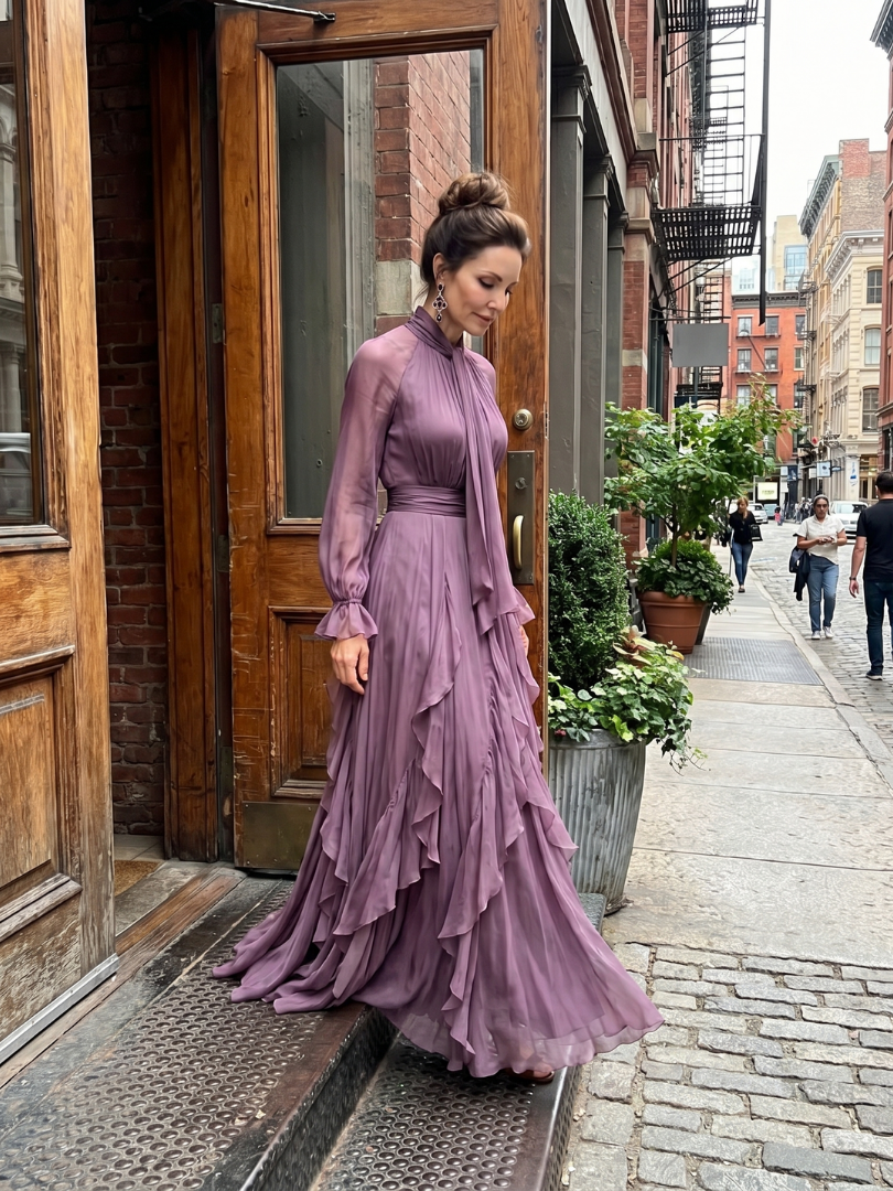 Kathleen | Tie-Neck Tiered Maxi Dress