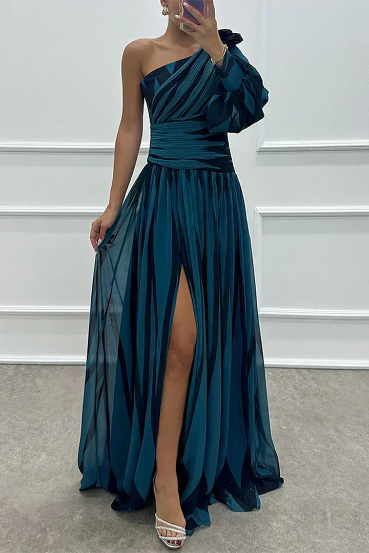 Delphinia | Elegant One-Shoulder Maxi Dress