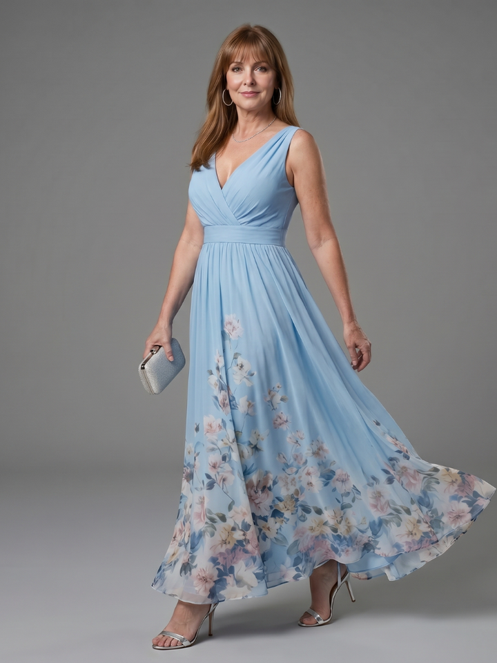 Bethany | Sleeveless Floral Hem Maxi Dress