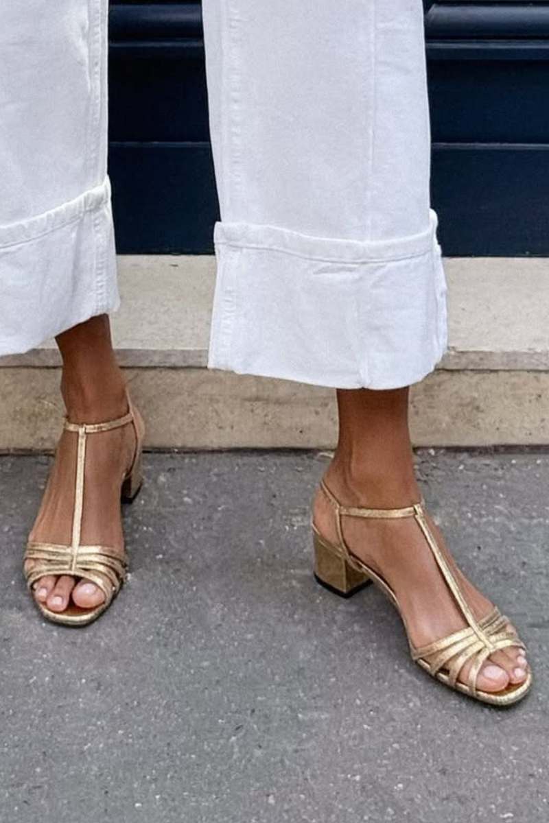Allegra Golden Strappy Sandals