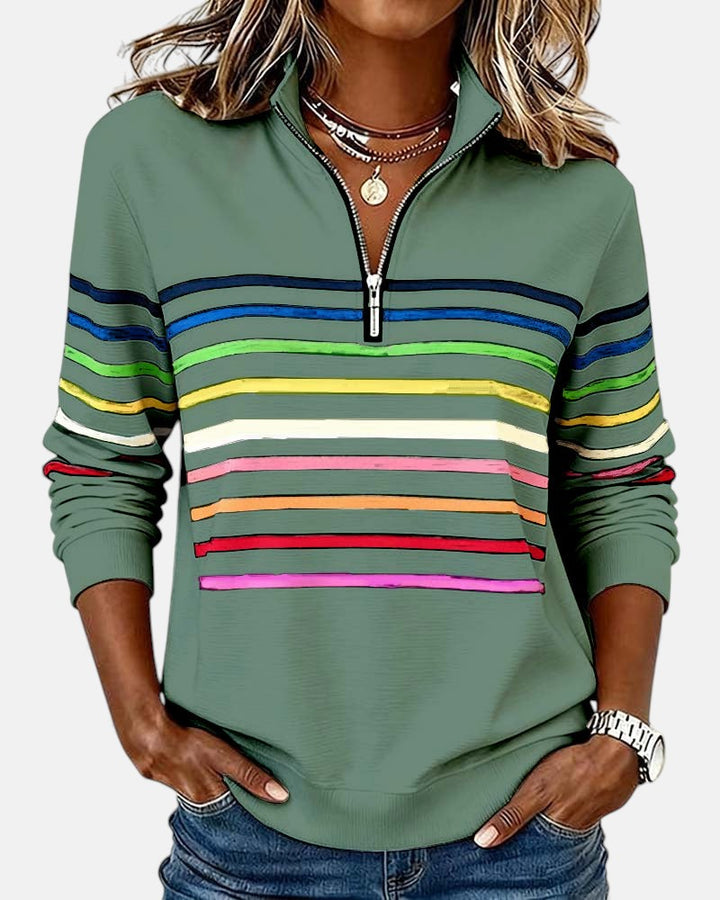 Vienna - Striped Half-Zip Pullover