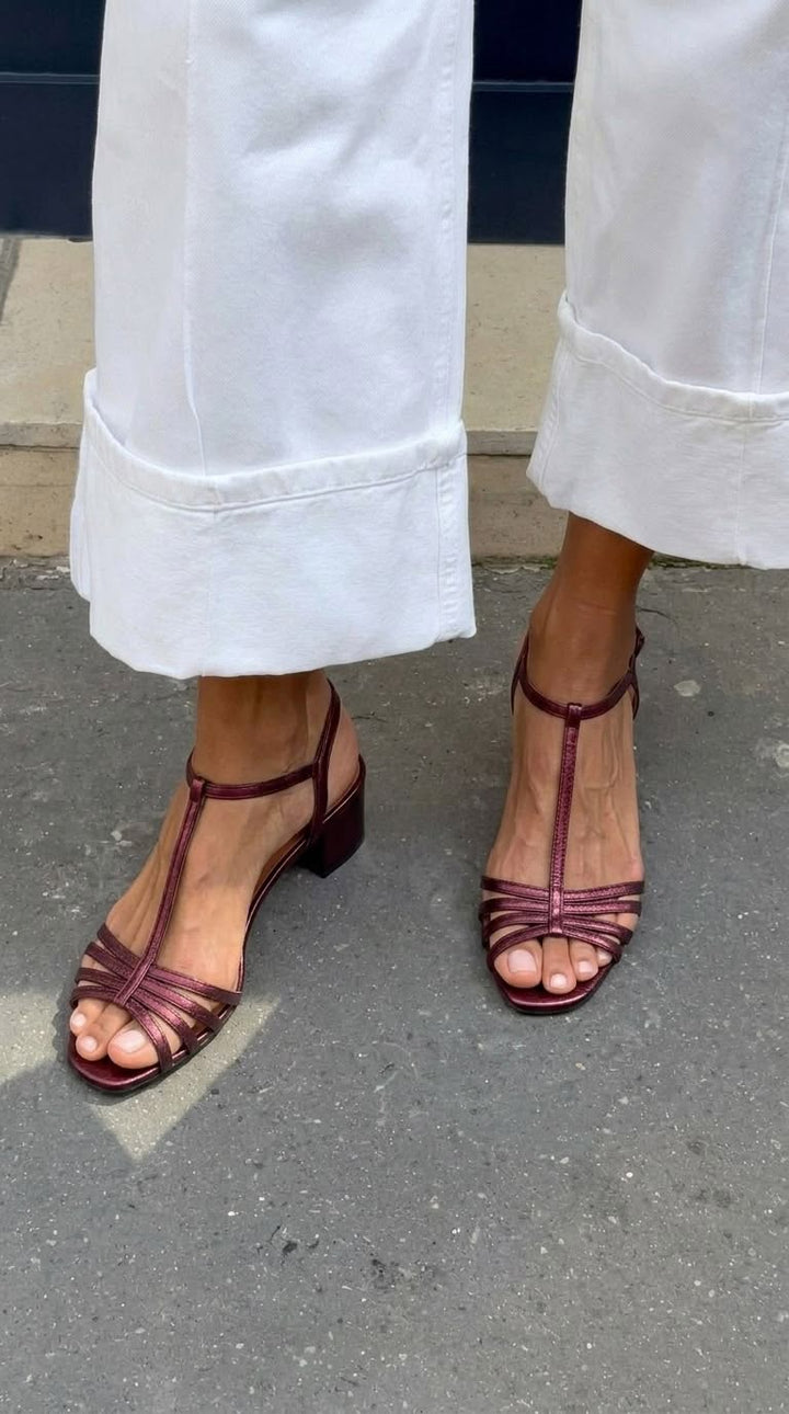 Allegra Golden Strappy Sandals