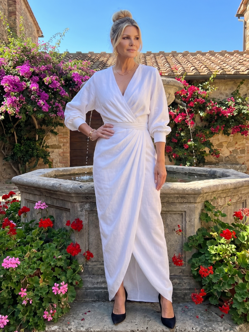 Beverly | Draped Wrap Midi Dress