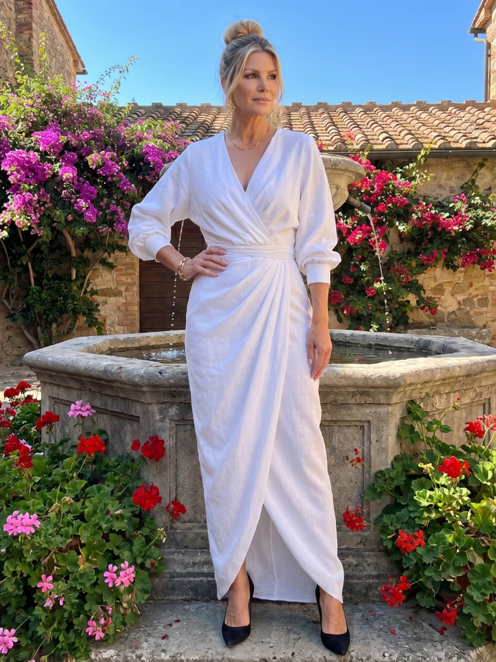Beverly | Draped Wrap Midi Dress