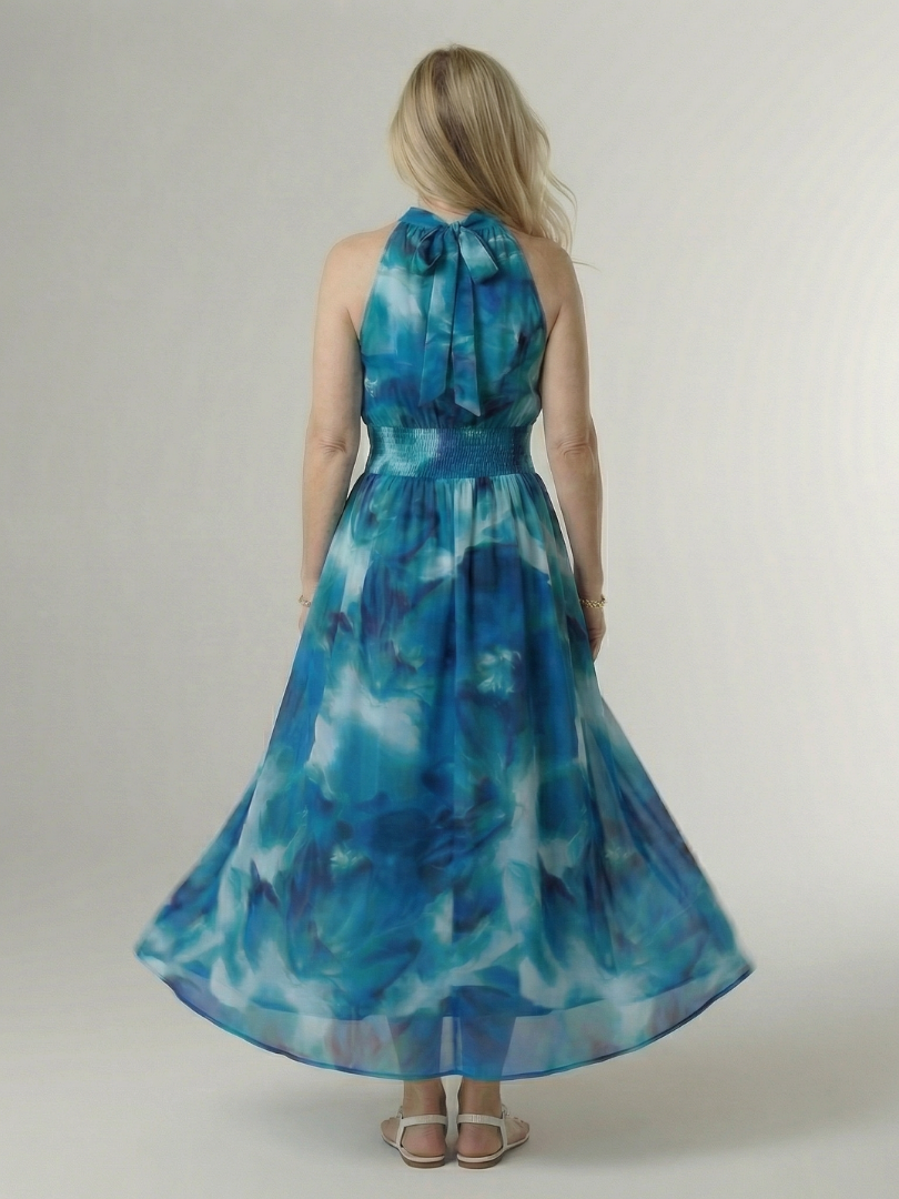 Winifred | Gathered Halter Midi Dress