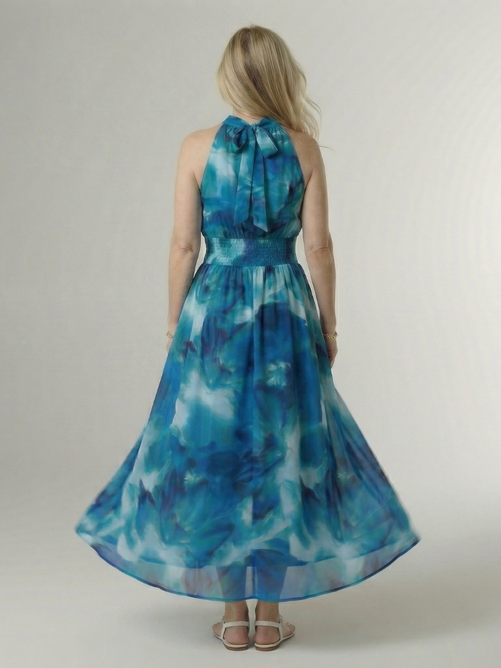 Winifred | Gathered Halter Midi Dress